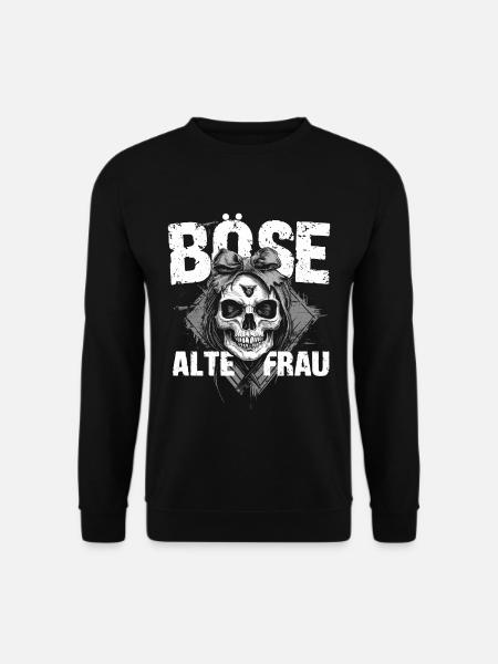 Motorrad Biker Lady Sarkasmus Böse alte Frau - Unisex Pullover - Schwarz