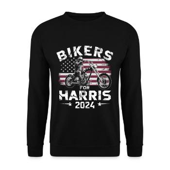 Bikers For Harris Kamala 2024 - Unisex Pullover - Schwarz - Vorne - Alina (178cm) & Michal (187cm)
