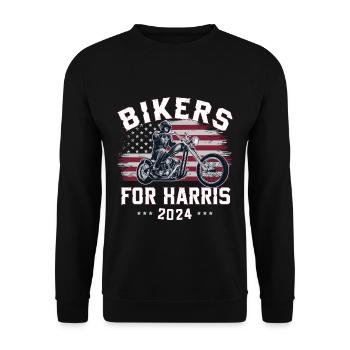 Bikers For Harris Kamala 2024 - Unisex Pullover - Schwarz - Vorne - Alina (178cm) & Michal (187cm)