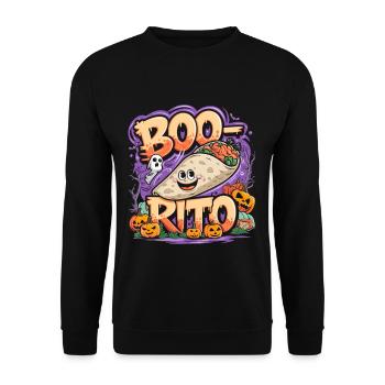 Boo-Rito Halloween Burrito Cute Ghost Pumpkin - Unisex Sweatshirt - black - Front - Alina (178cm) & Michal (187cm)