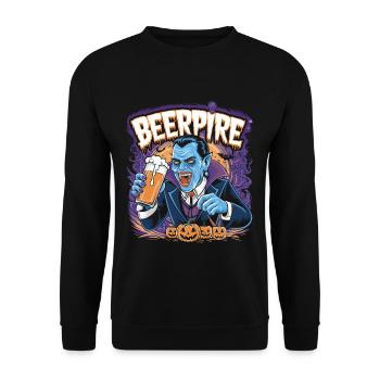 Beerpire Vampire Beer Halloween - Unisex Sweatshirt - black - Front - Alina (178cm) & Michal (187cm)