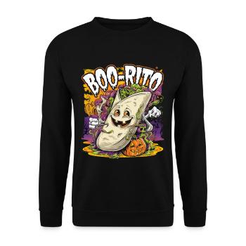Boo-Rito Burrito d’Halloween Citrouille fantôme mignonne - Sweat-shirt Unisexe - noir - Devant - Alina (178cm) & Michal (187cm)