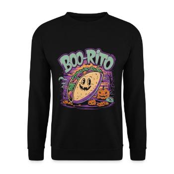Boo-Rito Burrito d’Halloween Citrouille fantôme mignonne - Sweat-shirt Unisexe - noir - Devant - Alina (178cm) & Michal (187cm)