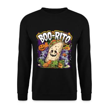 Boo-Rito Burrito d’Halloween Citrouille fantôme mignonne - Sweat-shirt Unisexe - noir - Devant - Alina (178cm) & Michal (187cm)