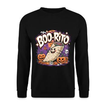 Boo-Rito Burrito d’Halloween Citrouille fantôme mignonne - Sweat-shirt Unisexe - noir - Devant - Alina (178cm) & Michal (187cm)