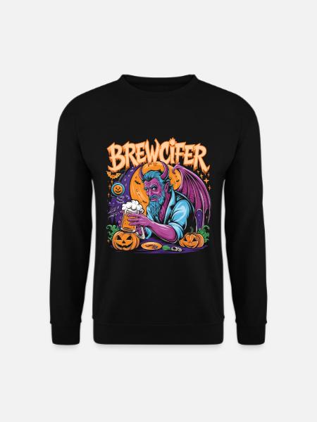 Brewcifer Devil Beer Lover Halloween - Unisex Sweatshirt - black