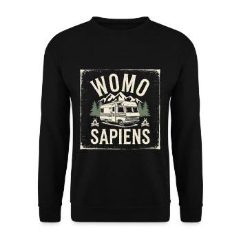 Womo Sapiens - Unisex Pullover - Schwarz - Vorne - Alina (178cm) & Michal (187cm)