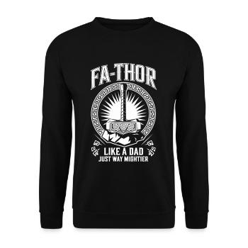 FA-THOR Comme un papa juste bien plus puissant Viking - Sweat-shirt Unisexe - noir - Devant - Alina (178cm) & Michal (187cm)