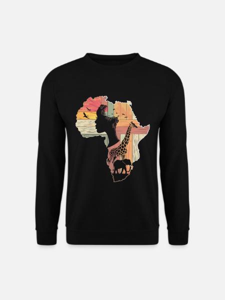 Africa is calling African Map Continent - Unisex Pullover - Schwarz
