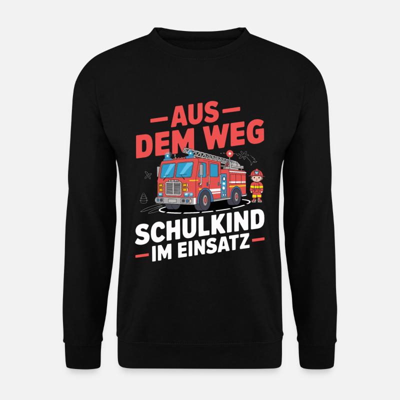 Aus dem Weg Schulkind im Einsatz Einschulung - Unisex Pullover - Schwarz