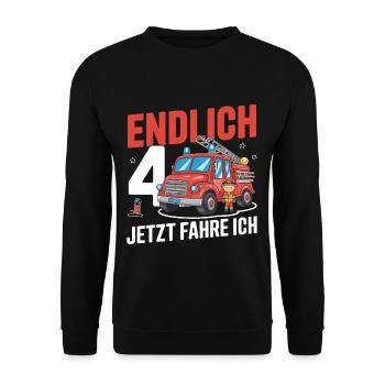 Enfin 4 Maintenant, je conduis les pompiers - Sweat-shirt Unisexe - noir - Devant - Alina (178cm) & Michal (187cm)
