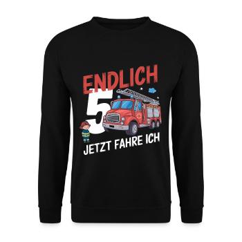 Enfin 5 Maintenant, je conduis les pompiers - Sweat-shirt Unisexe - noir - Devant - Alina (178cm) & Michal (187cm)