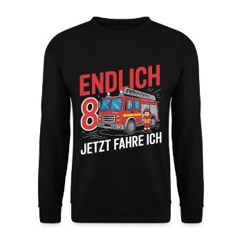 Finalement 8 Maintenant, je conduis les pompiers - Sweat-shirt Unisexe - noir - Devant - Alina (178cm) & Michal (187cm)