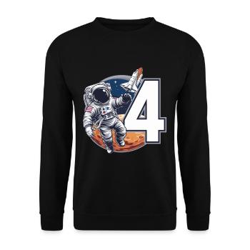 5th Birthday Astronaut Space Adventure for Boys - Unisex Pullover - Schwarz - Vorne - Alina (178cm) & Michal (187cm)