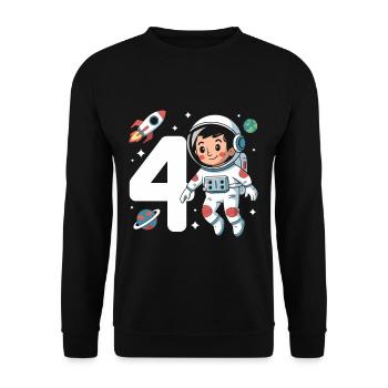 4e anniversaire astronaute aventure spatiale pour les garçons - Sweat-shirt Unisexe - noir - Devant - Alina (178cm) & Michal (187cm)