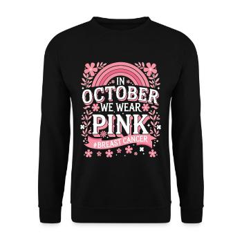 En octobre, nous portons du Pink Horror Breast Cancer - Sweat-shirt Unisexe - noir - Devant - Alina (178cm) & Michal (187cm)