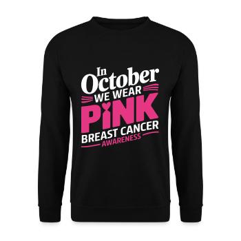 En octobre, nous portons du Pink Horror Breast Cancer - Sweat-shirt Unisexe - noir - Devant - Alina (178cm) & Michal (187cm)