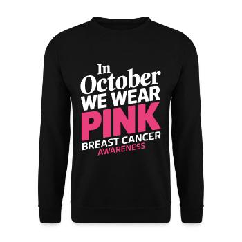En octobre, nous portons du Pink Horror Breast Cancer - Sweat-shirt Unisexe - noir - Devant - Alina (178cm) & Michal (187cm)
