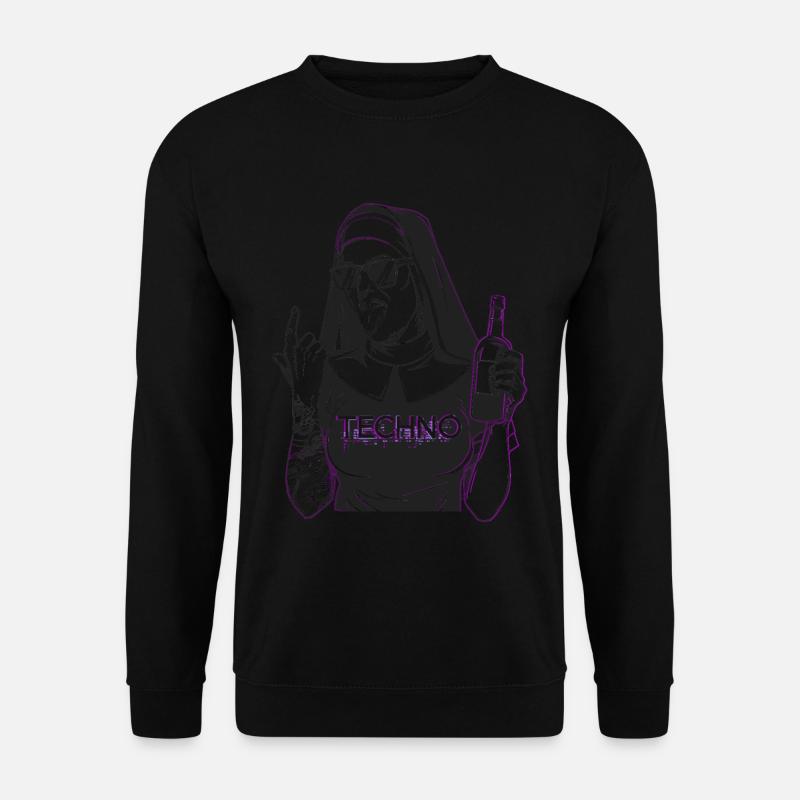 Rebellious Nun Techno Party Hardstyle - Unisex Pullover - Schwarz
