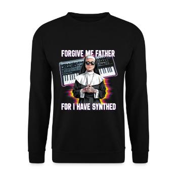 Forgive Me Father For I Have Synthed Funny Synth - Unisex Sweatshirt - black - Front - Alina (178cm) & Michal (187cm)