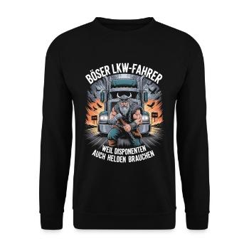 Camionneurs : parce que les répartiteurs ont aussi besoin de héros - Sweat-shirt Unisexe - noir - Devant - Alina (178cm) & Michal (187cm)