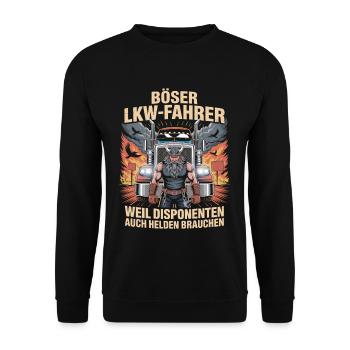 Camionneurs : parce que les répartiteurs ont aussi besoin de héros - Sweat-shirt Unisexe - noir - Devant - Alina (178cm) & Michal (187cm)