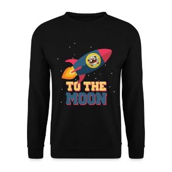 To The Moon Dog Rocket - Unisex Pullover - Schwarz - Vorne - Alina (178cm) & Michal (187cm)
