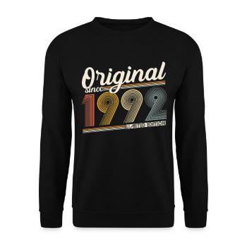 1992 Original Jahrgang Vintage Geburtstag Retro - Unisex Pullover - Schwarz - Vorne - Alina (178cm) & Michal (187cm)
