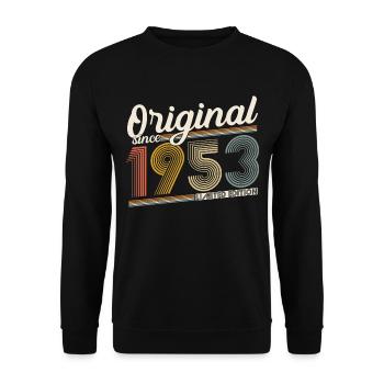 1953 Original Jahrgang Vintage Geburtstag Retro - Unisex Pullover - Schwarz - Vorne - Alina (178cm) & Michal (187cm)