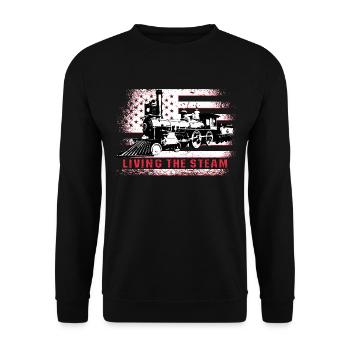Train conductor American Locomotive USA Flag - Unisex Sweatshirt - black - Front - Alina (178cm) & Michal (187cm)