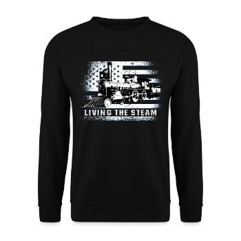 Train conductor American Locomotive USA Flag - Unisex Sweatshirt - black - Front - Alina (178cm) & Michal (187cm)