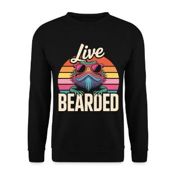 Live Bearded! Bartagame Reptil Terraristik - Unisex Pullover - Schwarz - Vorne - Alina (178cm) & Michal (187cm)