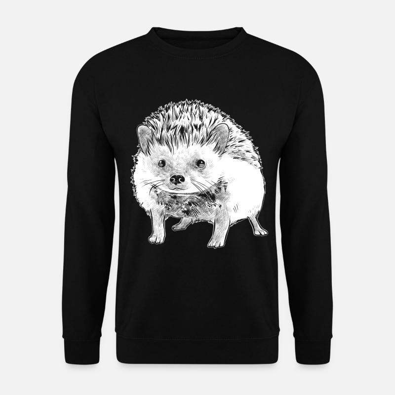 Igel Wald Tier Stacheln süß niedlich Herbst - Unisex Pullover - Schwarz