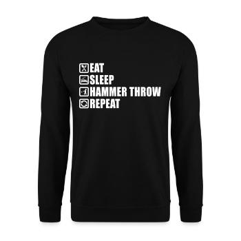 Eat Sleep Hammer Throw Gift Sport Hammer - Unisex Sweatshirt - black - Front - Alina (178cm) & Michal (187cm)