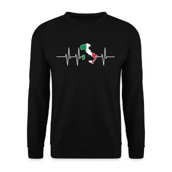 Battements de coeur Italie cadeau patriote patrie Puls - Sweat-shirt Unisexe - noir - Devant - Alina (178cm) & Michal (187cm)
