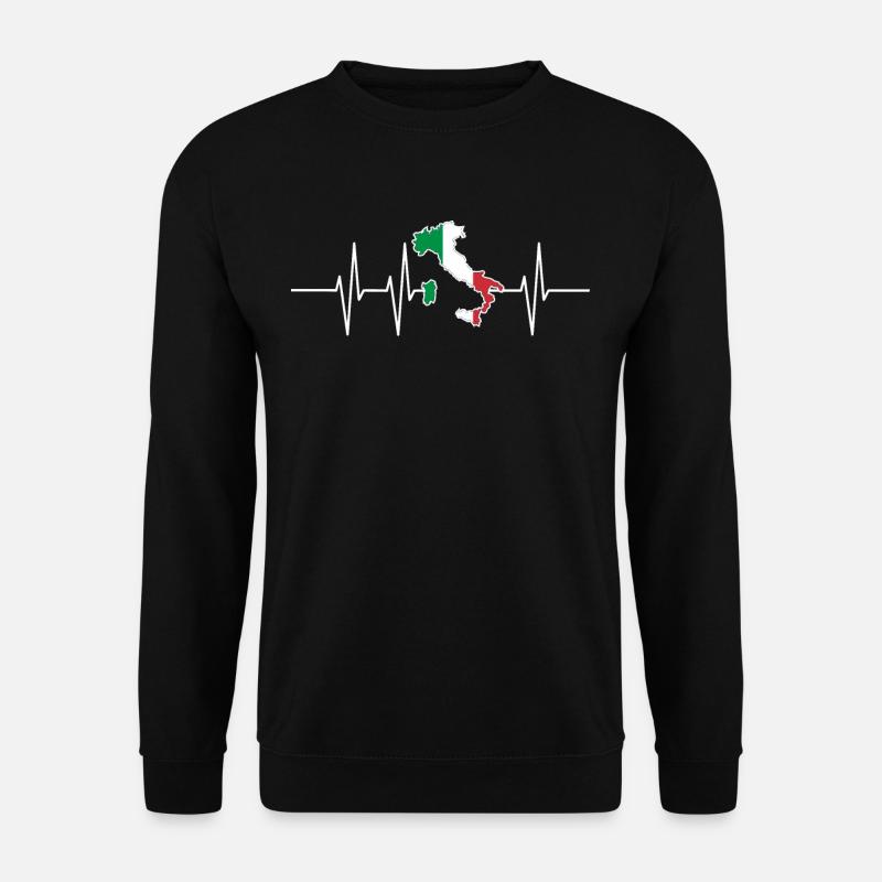 Herzschlag Italien Geschenk Patriot Heimat Puls - Unisex Pullover - Schwarz