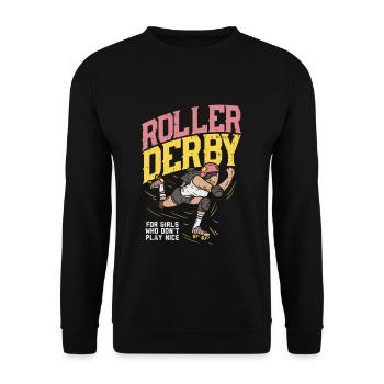 Roller derby sport t-shirt women fight strength - Unisex Sweatshirt - black - Front - Alina (178cm) & Michal (187cm)