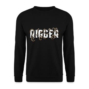 Cooles Bondage Rigger BDSM Fesselspiele Geschenk - Unisex Pullover - Schwarz - Vorne - Alina (178cm) & Michal (187cm)