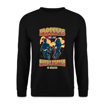 Superhelden Blogger T-Shirt Internet Style Reisen - Unisex Pullover - Schwarz - Vorne - Alina (178cm) & Michal (187cm)