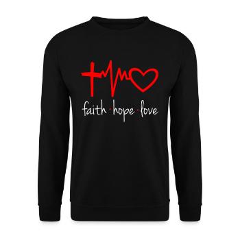 Croire Espérance Amour Don Dieu Jésus - Sweat-shirt Unisexe - noir - Devant - Alina (178cm) & Michal (187cm)