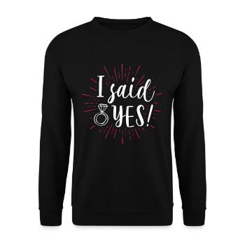 I say yes gift wedding application JGA - Unisex Sweatshirt - black - Front - Alina (178cm) & Michal (187cm)