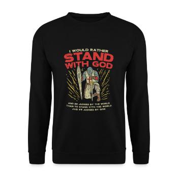 Chevaliers cadeau templier Dieu Bible Jésus Chevaliers - Sweat-shirt Unisexe - noir - Devant - Alina (178cm) & Michal (187cm)