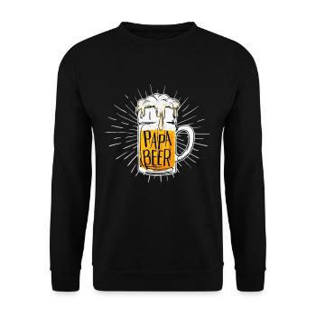 Funny Fathers Day Gentleman's Day Daddy Beer Fun Gift - Unisex Sweatshirt - black - Front - Alina (178cm) & Michal (187cm)