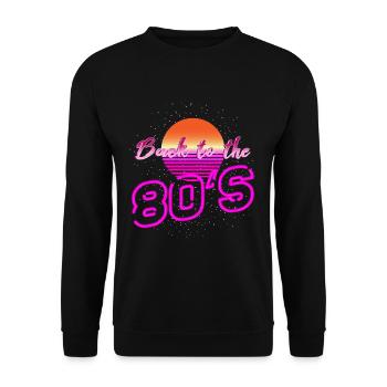 Back to the 80s retro shirt - Unisex Sweatshirt - black - Front - Alina (178cm) & Michal (187cm)