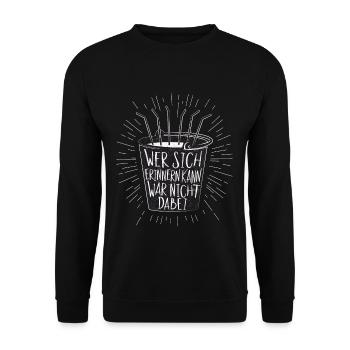 Vintage Sangria Eimer Mallorca Spruch Fun Geschenk - Unisex Pullover - Schwarz - Vorne - Alina (178cm) & Michal (187cm)