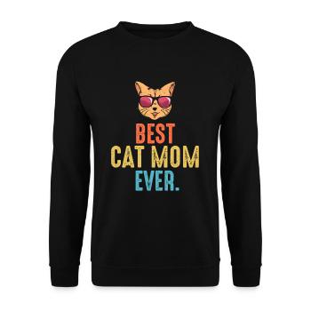 Best Cat Mom 2 - Unisex Pullover - Schwarz - Vorne - Alina (178cm) & Michal (187cm)