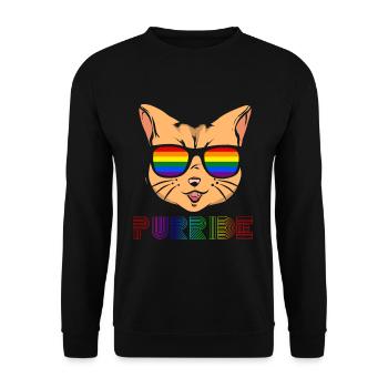 LGBT Katze Geschenk schwul lesbisch gay pride - Unisex Pullover - Schwarz - Vorne - Alina (178cm) & Michal (187cm)