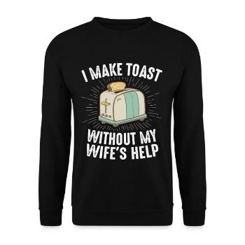 Funny Hus Conjoint Hobby Chef Fun Cadeau Cool - Sweat-shirt Unisexe - noir - Devant - Alina (178cm) & Michal (187cm)