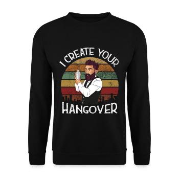 Funny Bartender Bartender Gastro Fun Gift - Unisex Sweatshirt - black - Front - Alina (178cm) & Michal (187cm)