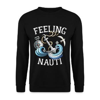 Beautiful sailor sea nautical waves regatta gift - Unisex Sweatshirt - black - Front - Alina (178cm) & Michal (187cm)